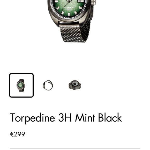 Out Of Order Watch - Torpedine 3H Mint Black - Picture 3 of 3